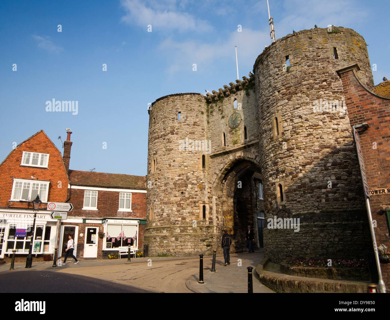 Großbritannien, England, East Sussex, Rye, Landtor, Wehrturm, landen nur einmal Eingang in die Stadt Stockfoto