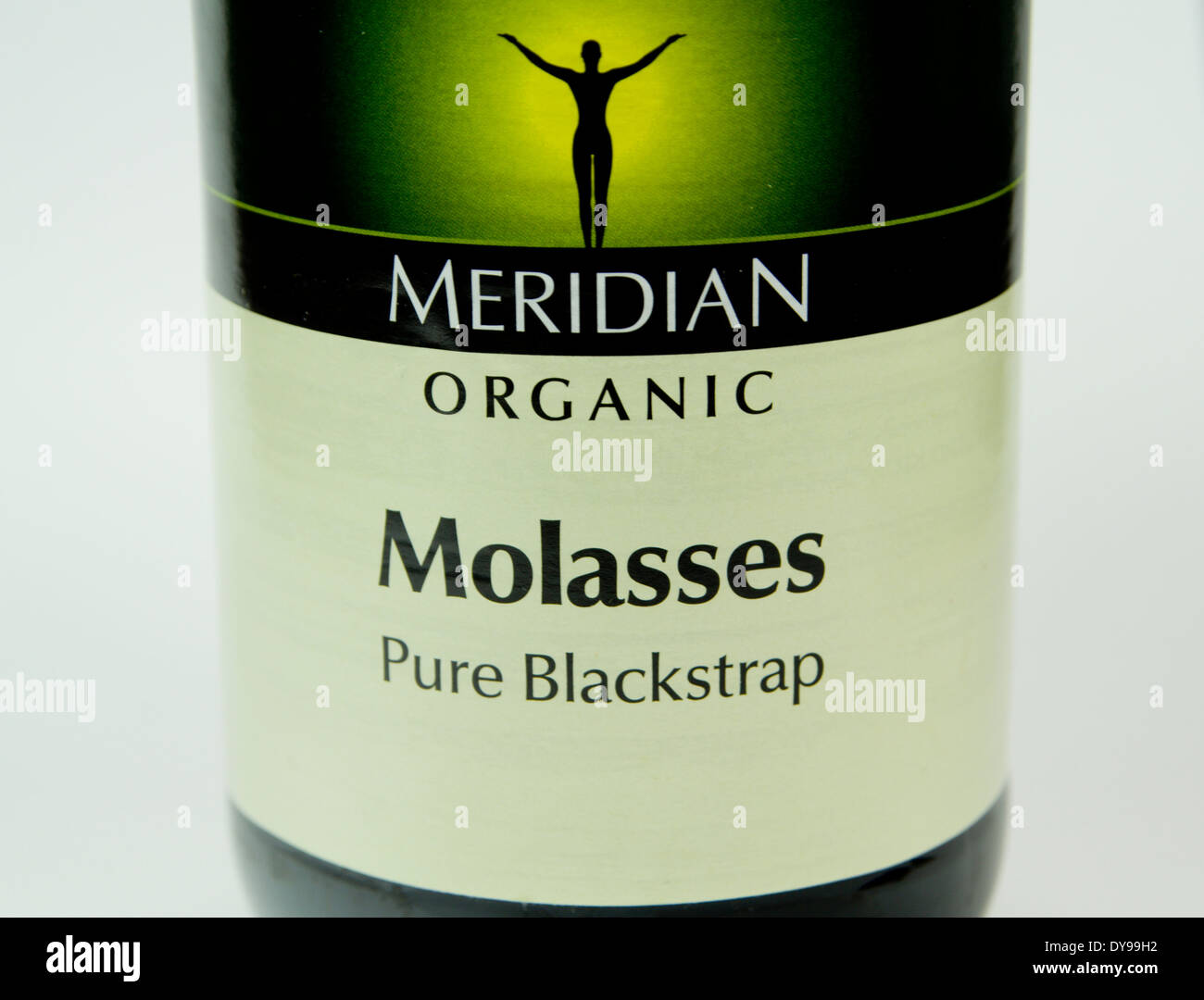 Glas mit Melasse Bio Pure grün Stockfoto
