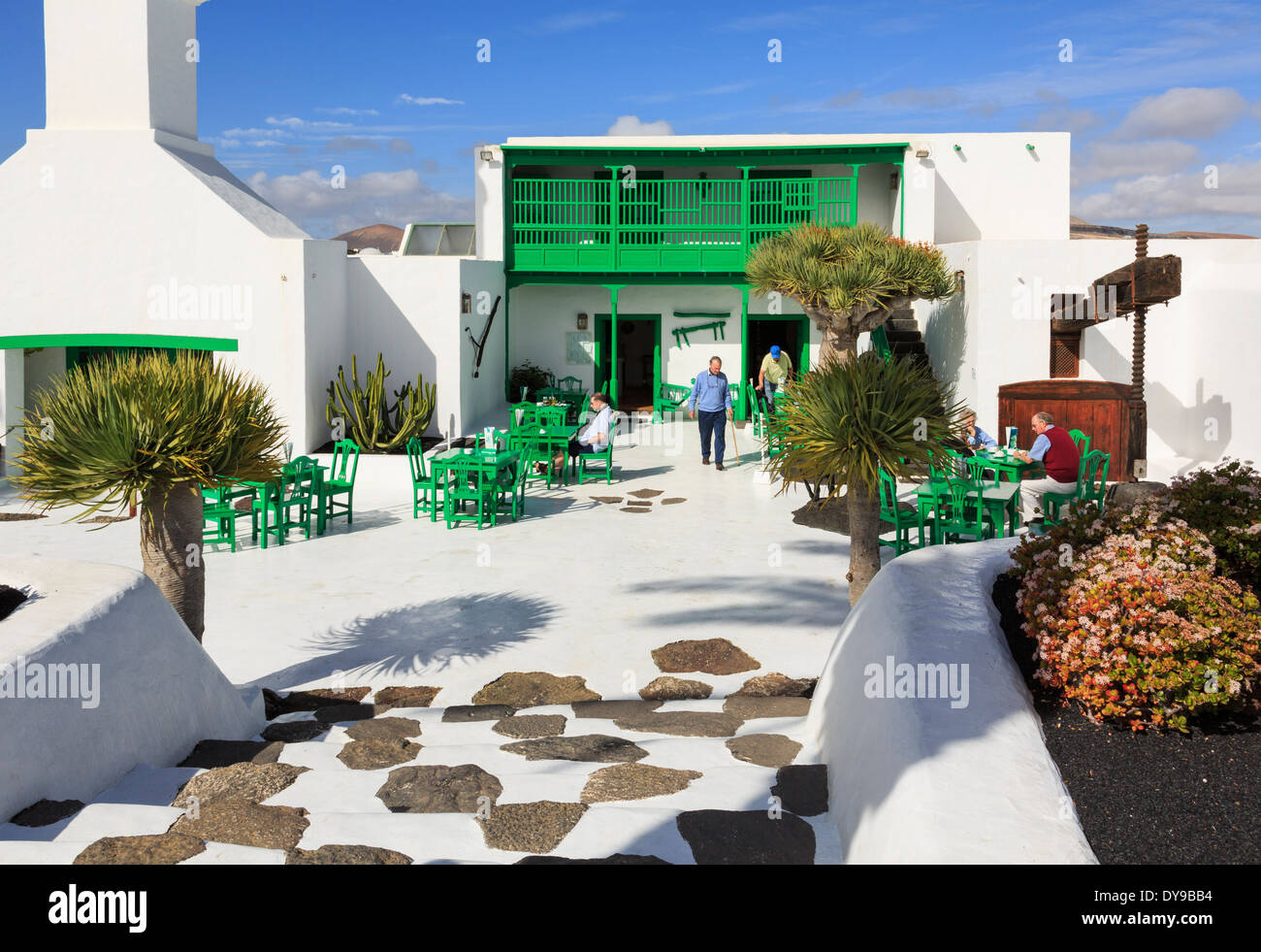 Monumento al Campesino Innenhof mit Besucherzentrum und Museum im kanarischen Stil-Architektur. Lanzarote-Kanarische Inseln-Spanien Stockfoto