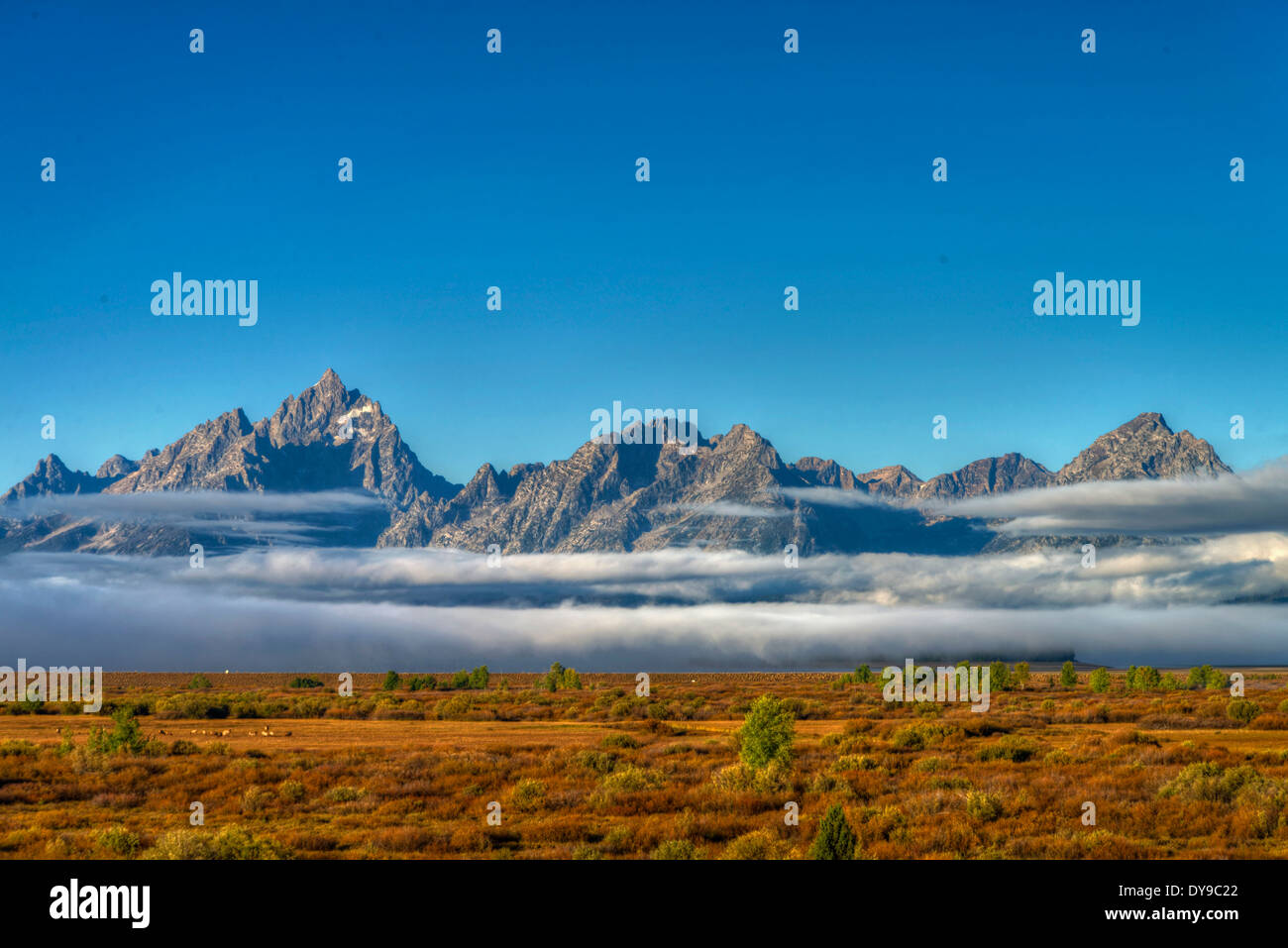 Grand Teton, Nationalpark, Wyoming, USA, USA, Amerika, Landschaft, Wolken Stockfoto