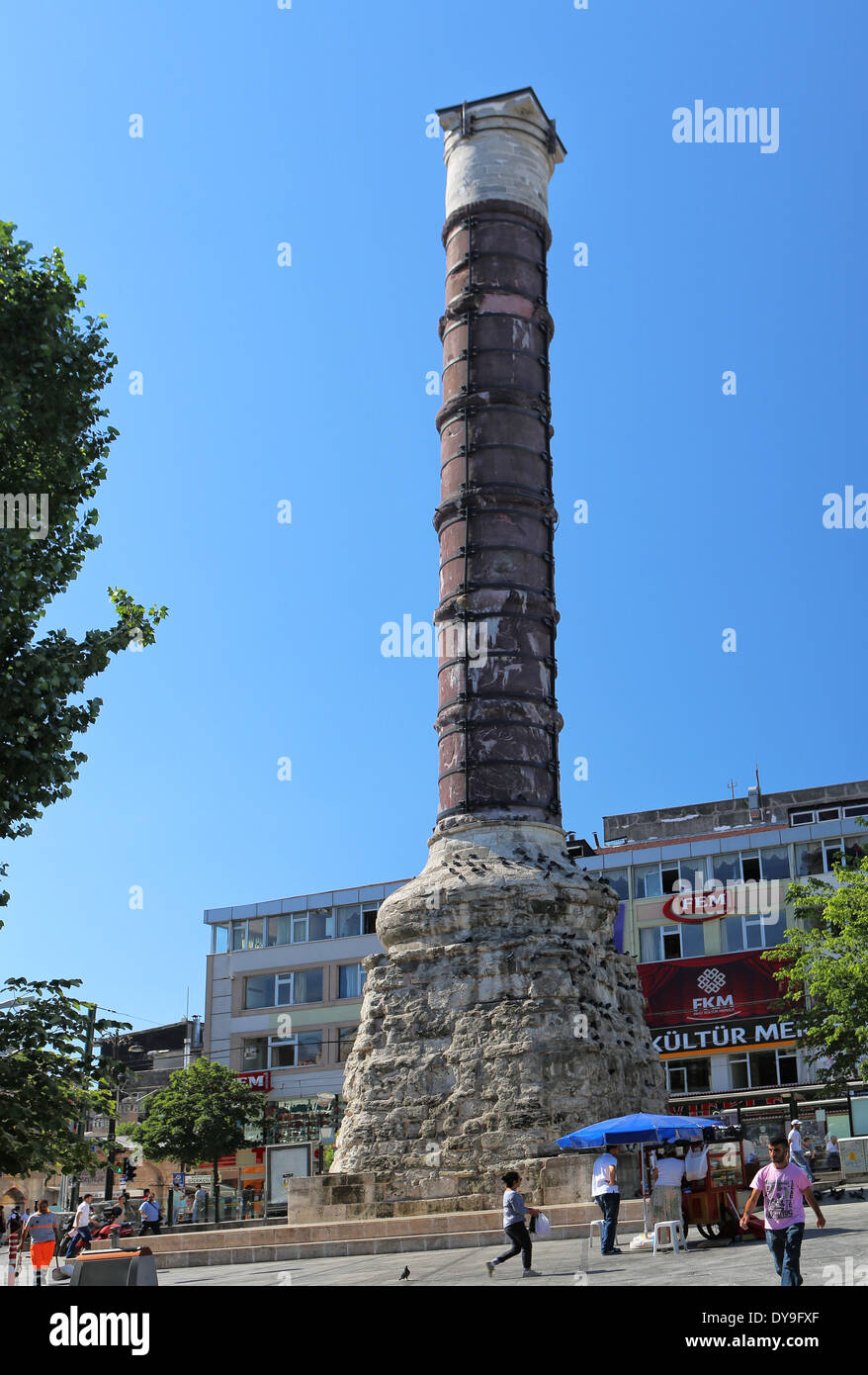 Die Spalte von Constantine (oder verbrannt Spalte), eine römische monumentale Säule errichtet in Istanbul 330 n. Chr. Stockfoto