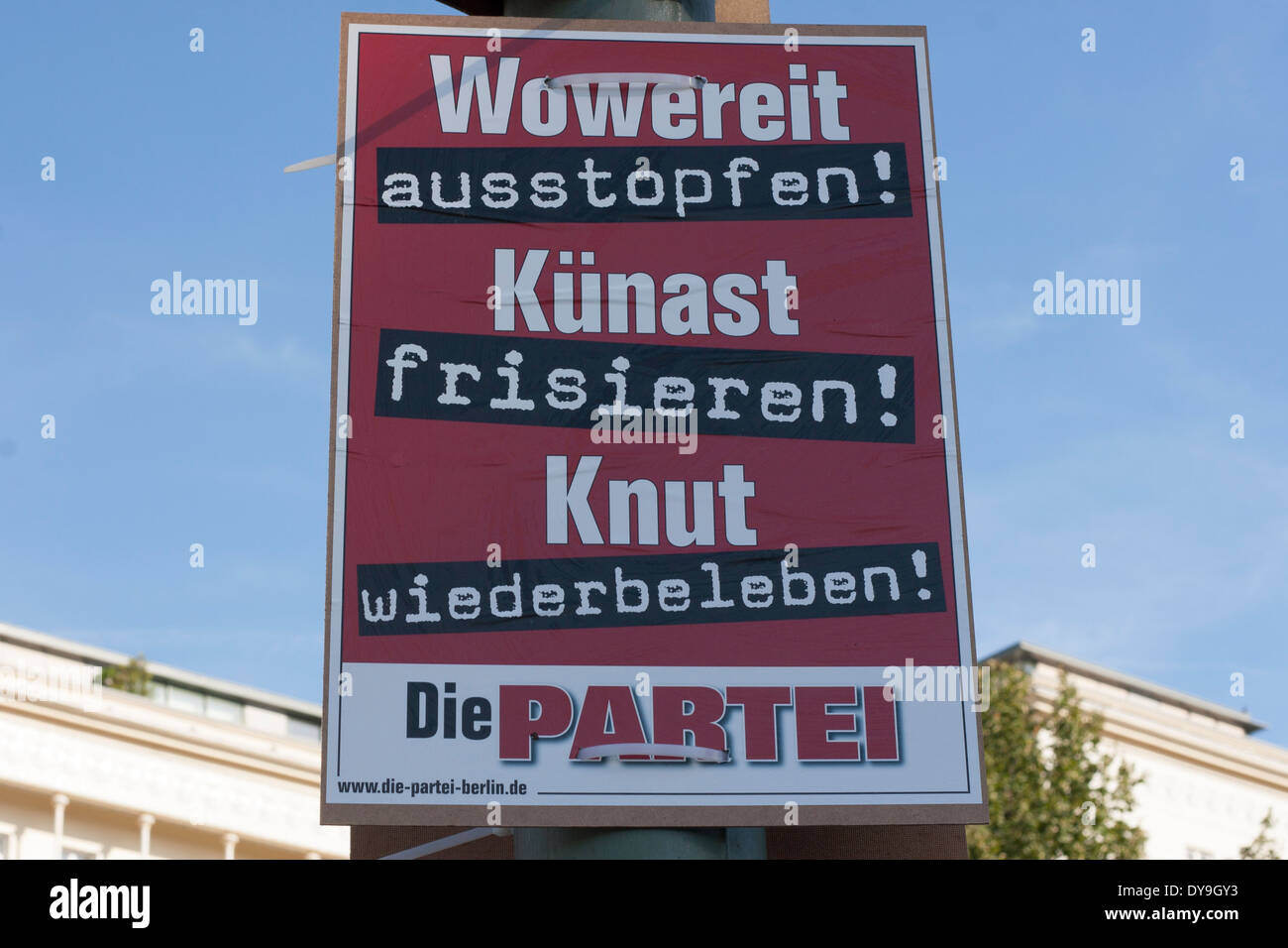 Wahlplakat (sterben Partei) in Berlin, Deutschland. Stockfoto