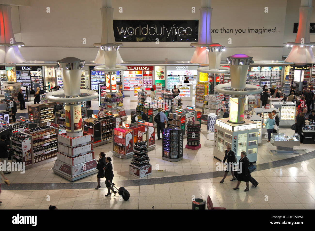 Duty Free Shops am Flughafen Gatwick Stockfoto