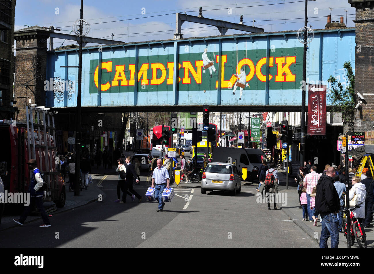 Camden Lock Brücke, London, UK Stockfoto