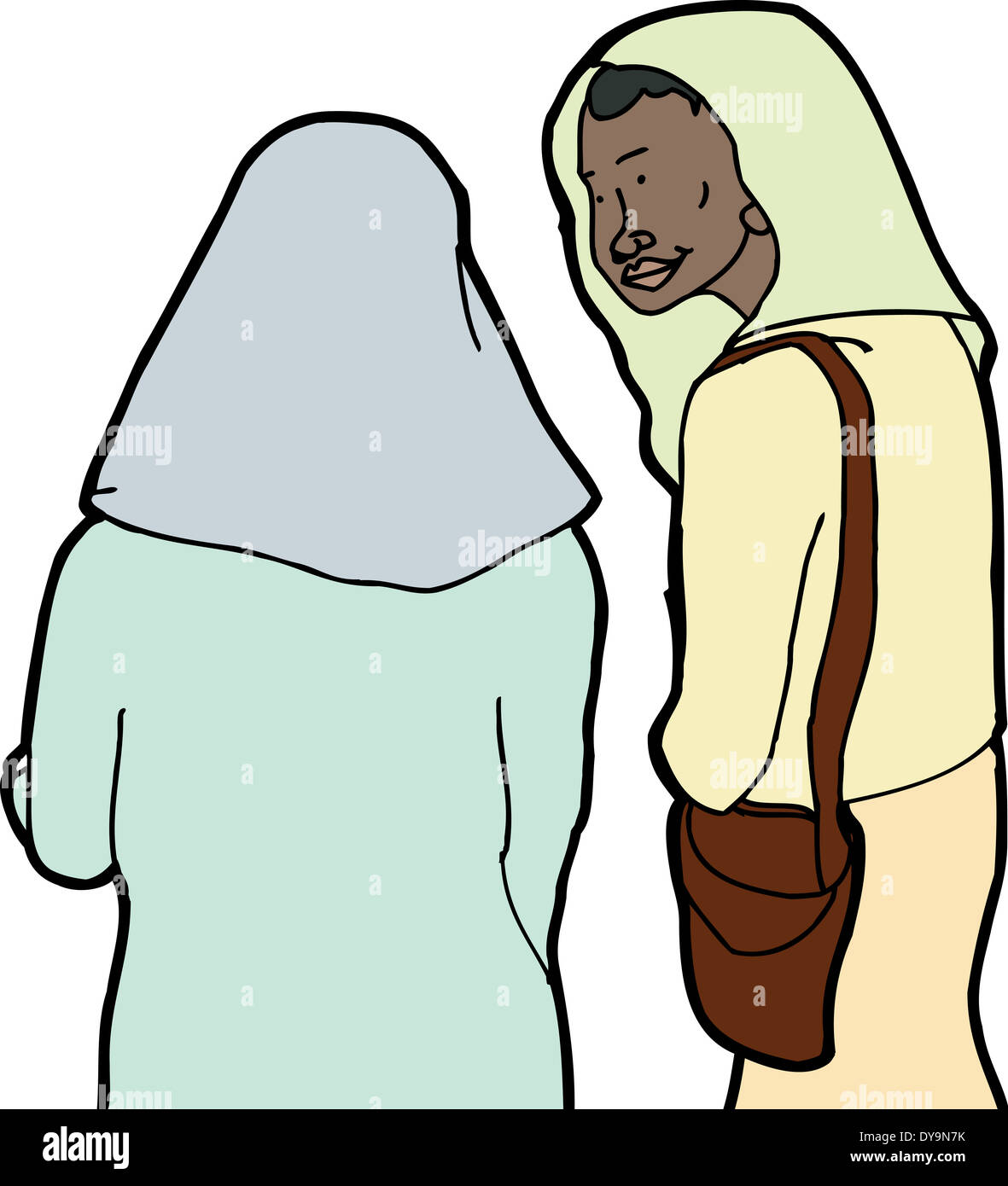 Sprechen Sie freundlich Muslimin Freund anhören Stockfoto