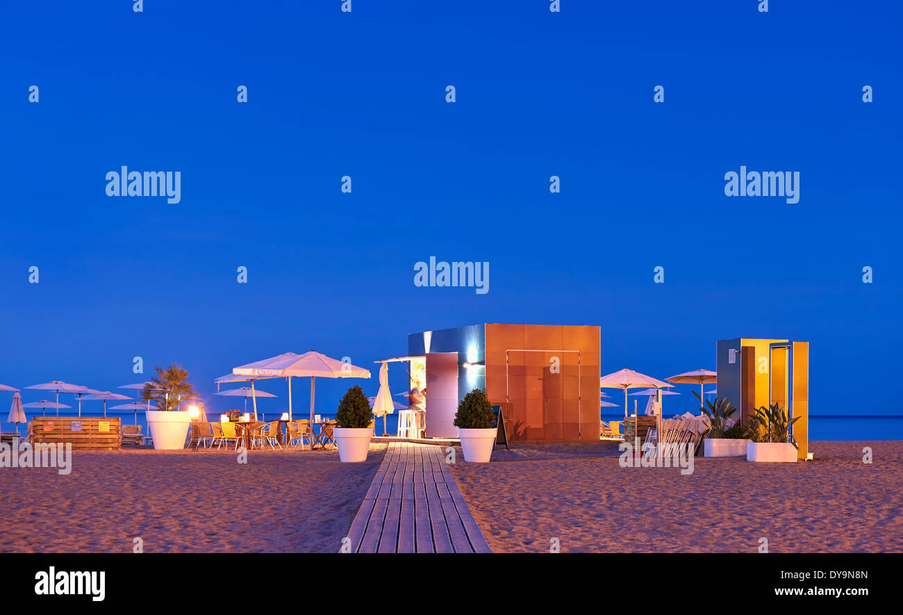 Beach bar at dusk. Denia. Alicante. Spain Stockfoto