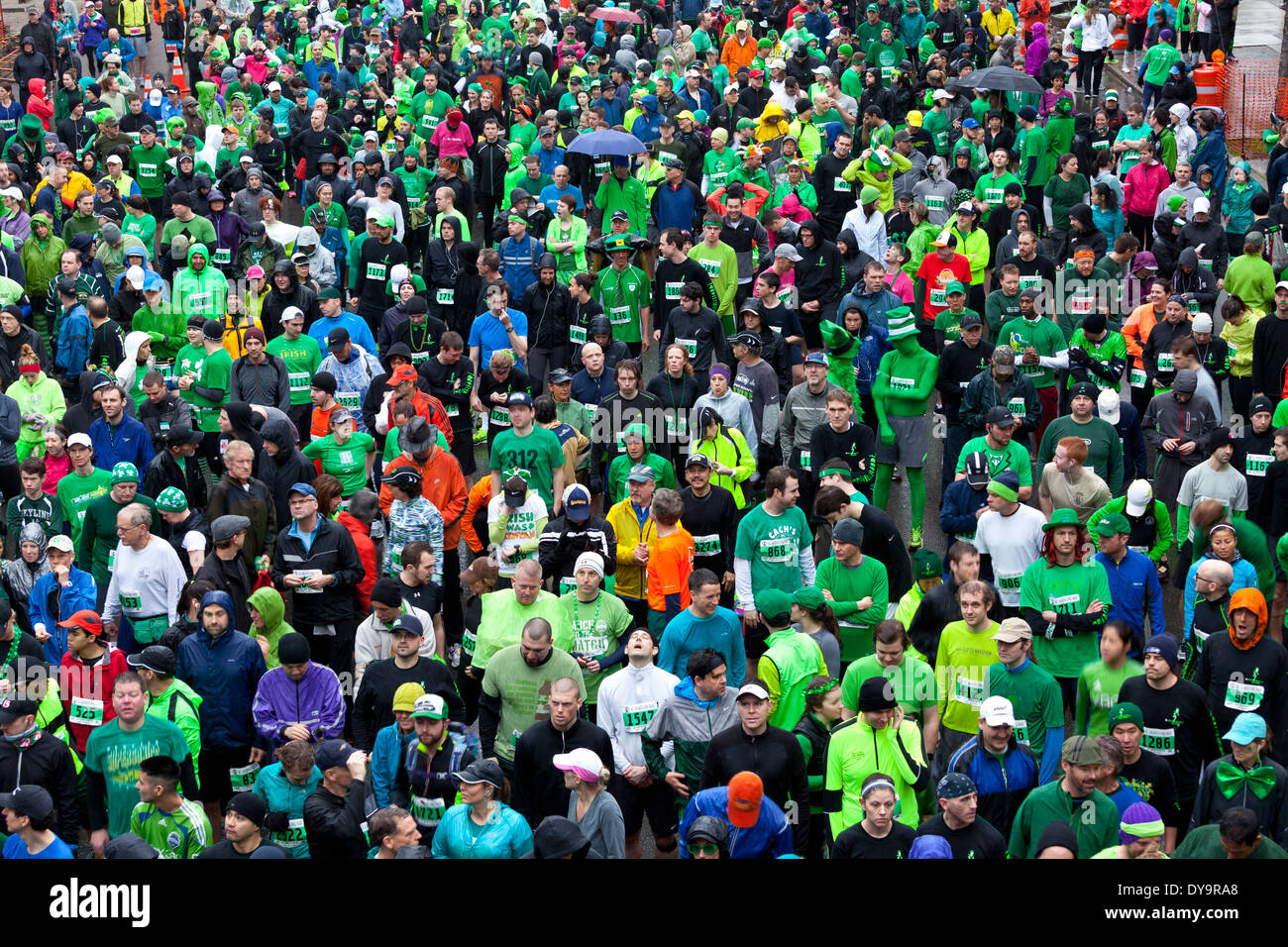 WA09516-00...WASHINGTON - Startlinie für die St. Patrick's Day Dash in Seattle. 2014 Stockfoto