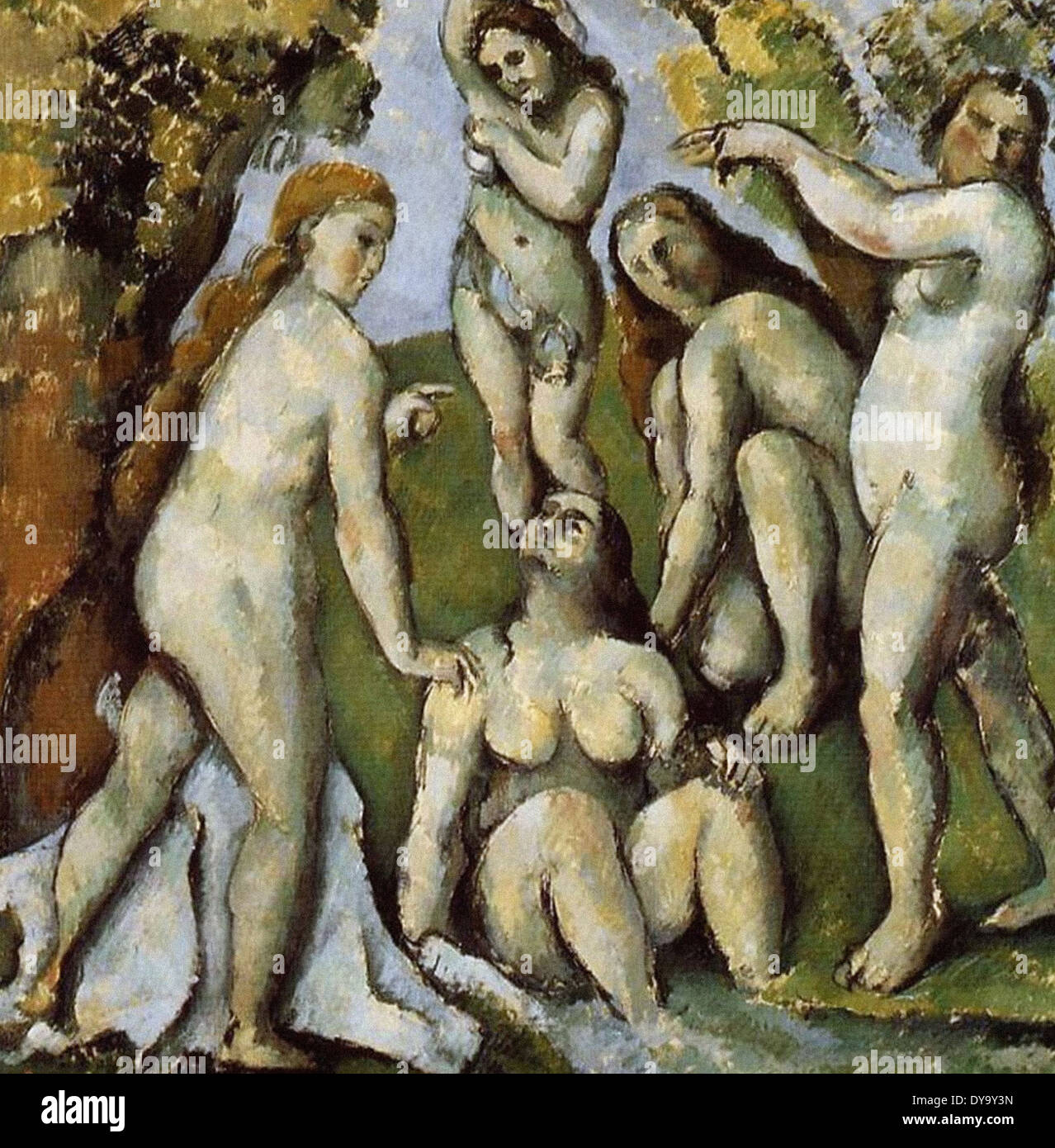 Paul Cezanne fünf Badende Stockfoto