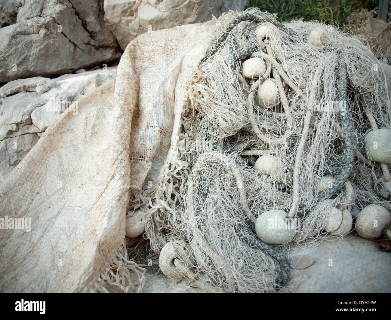 Fischernetz im freien Stockfoto