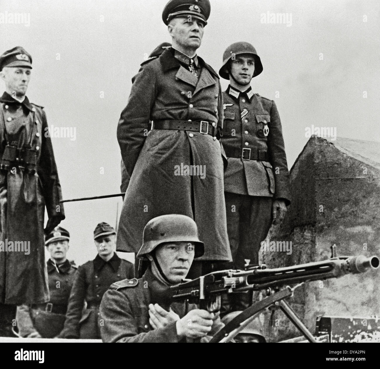 WW II historische Krieg Weltkrieg Krieg Betrieb Overlord Overlord Invasion general Rommel untersuchen Inspektion Nazi-N Stockfoto