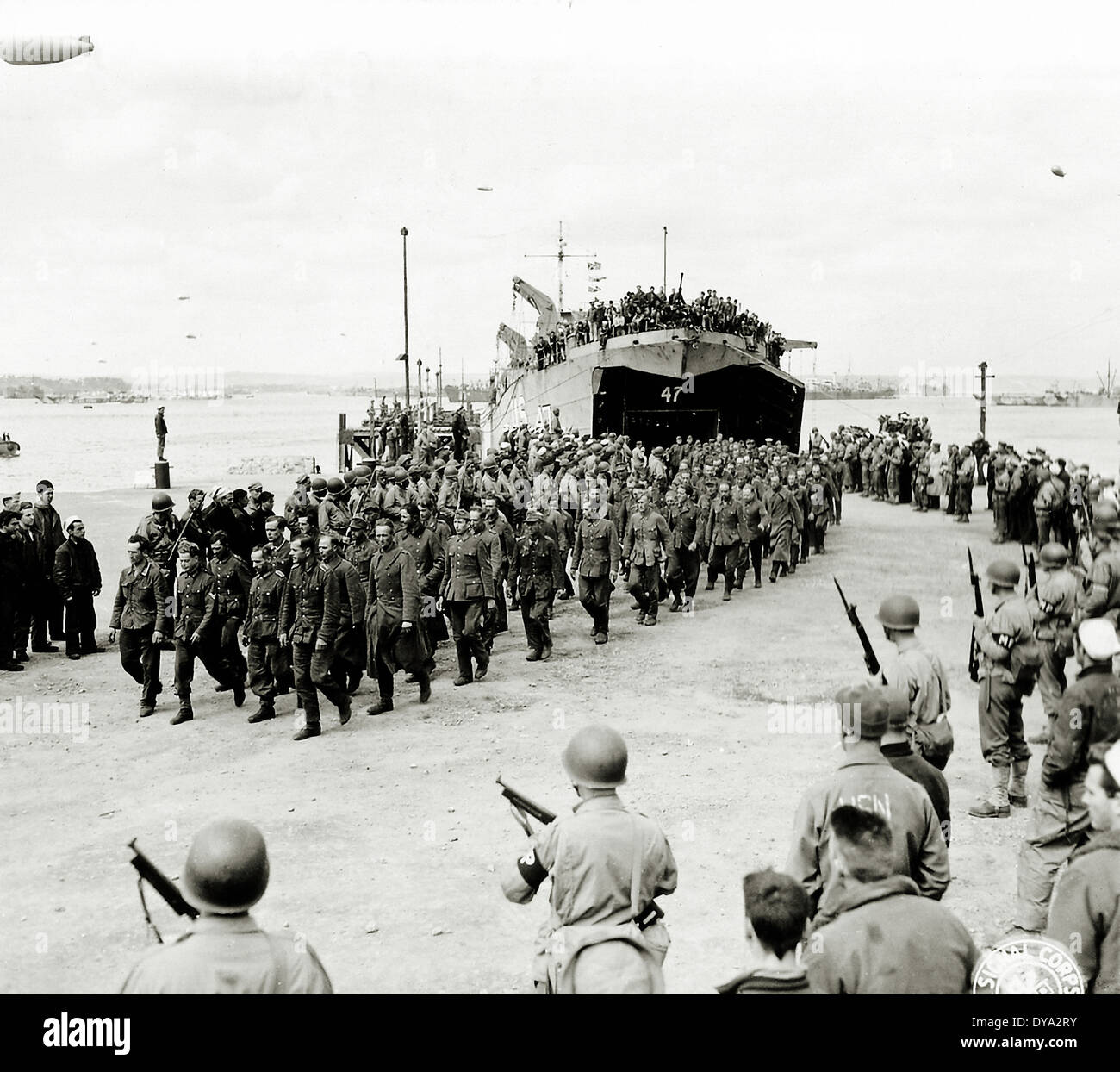 WW II historischen Weltkrieg zweiten Weltkrieg Betrieb Overlord Overlord Invasion deutsche Nazi-nationalsozialistische Kriegsgefangene, Stockfoto