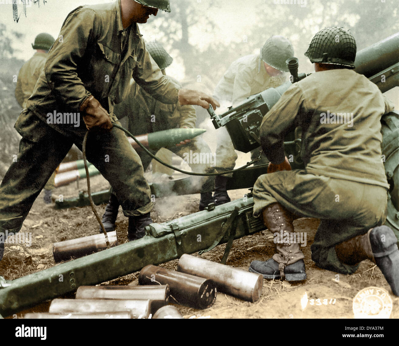 WW II historische Krieg Weltkrieg Krieg Betrieb Overlord Overlord Invasion US-amerikanischen Soldaten militärische Feuer Juni, Stockfoto