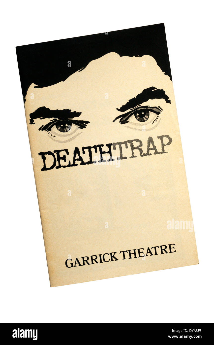 Programm für die 1978-Herstellung von Deathtrap von Ira Levin am Garrick Theatre. Stockfoto