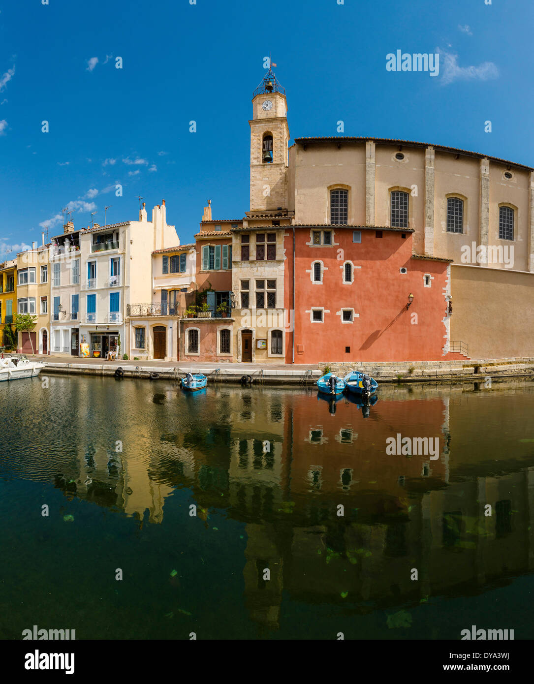 Quai Marceau, Stadt, Dorf, Wasser, Sommer, Schiffe, Boot, Martique, Bouches du Rhone, Frankreich, Europa, Stockfoto