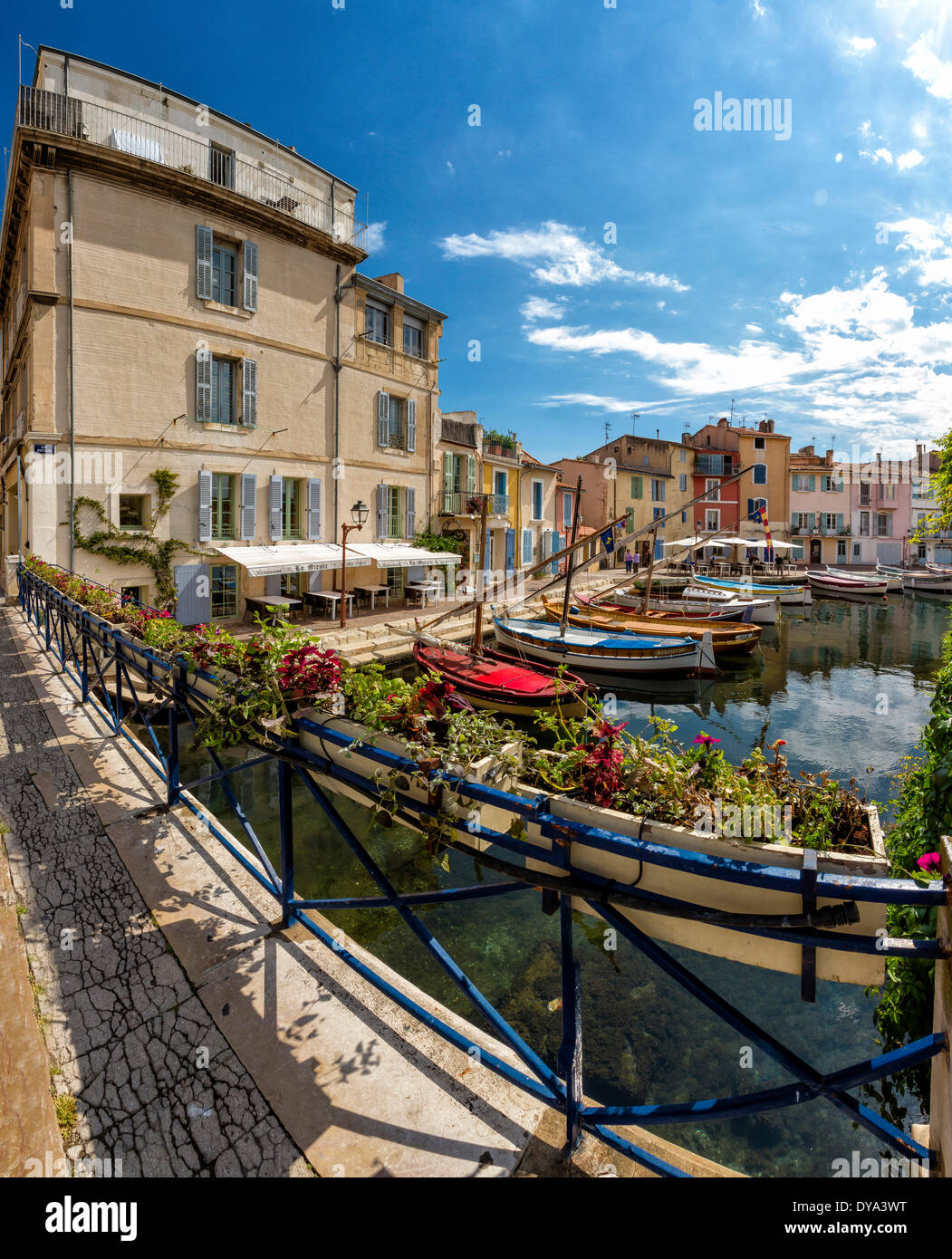 Quai Brescon, Stadt, Dorf, Wasser, Sommer, Schiffe, Boot, Martique, Bouches du Rhone, Frankreich, Europa, Stockfoto