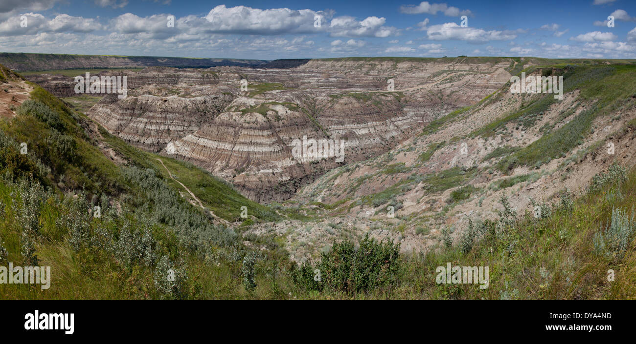 Alberta, Badlands, Felsen, Steinen, Pferdedieb Canyon, Canyon, Kanada, Landschaft, Landschaft, Nordamerika Stockfoto