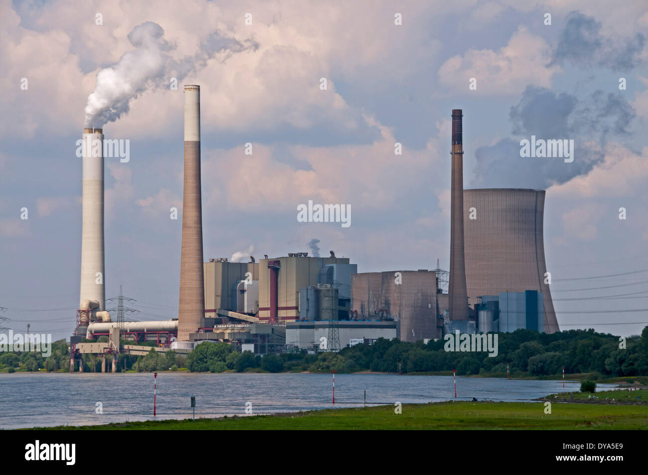 Deutschland Duisburg Europa EVONIK Kohle-Kraftwerk Kraftwerk Energie Nordrhein-Westfalen-Rhein-Ruhr-Gebiet STEAG Walsum, Stockfoto