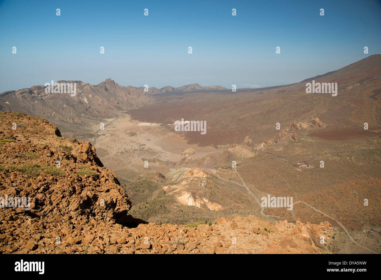 2717 ms Alto Besucher Zentrum Ebene schlicht Europa Klippe Bildung Garcia Guajara Kanarischen Inseln Nationalpark Panorama Parador, Stockfoto