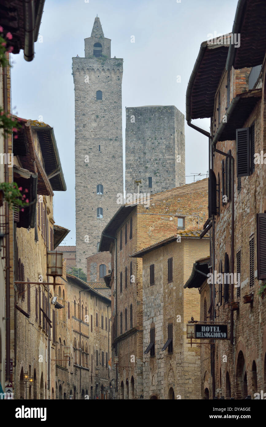 Europa mediterranen italienischen Italien Toskana Siena Provinz Hotel Bellsoggiorno Hotel Bellsoggiorno Urlaub Straße street view Stockfoto