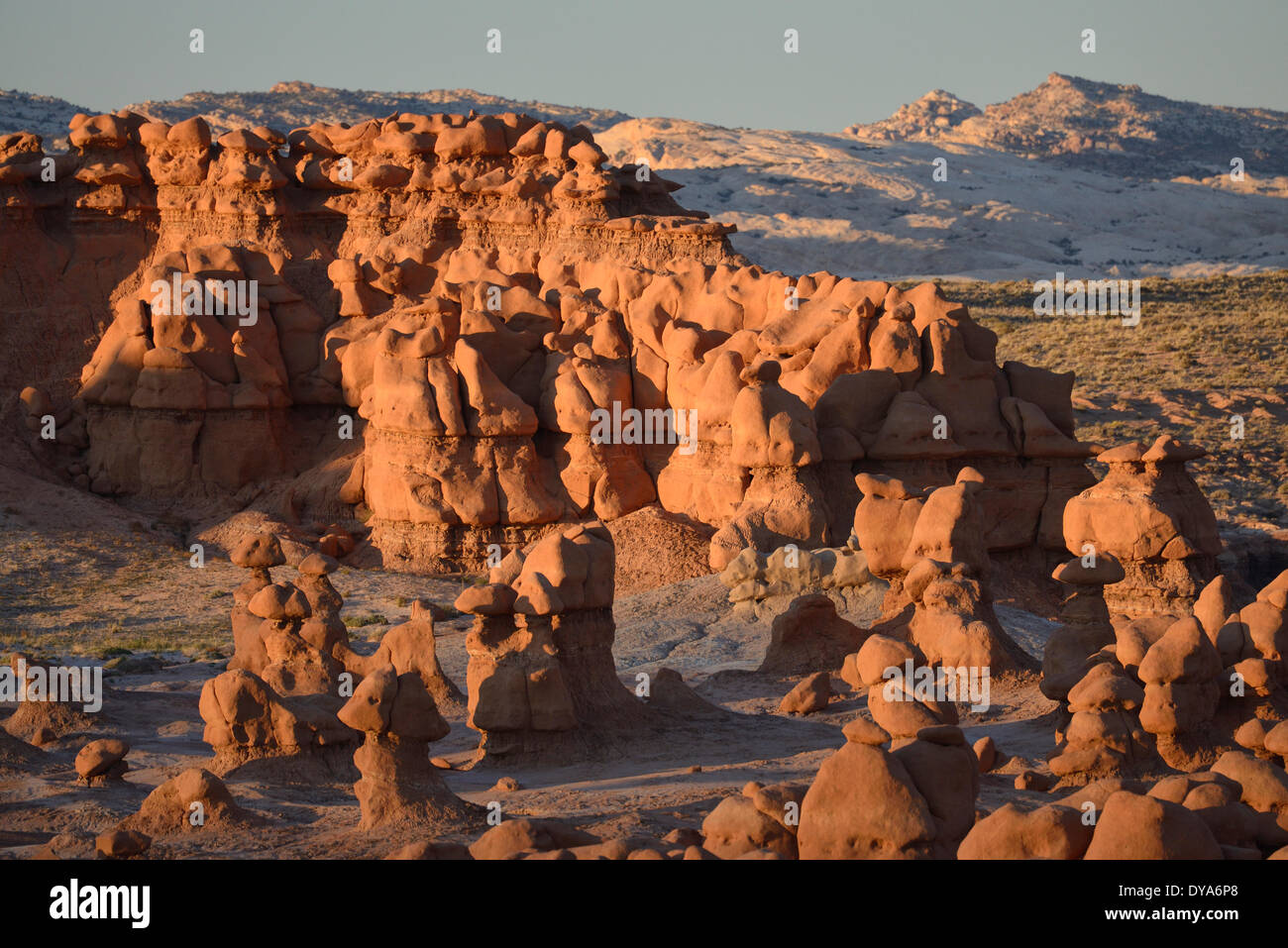 USA-Amerika-USA-Utah-Colorado-Plateau südlichen Goblin Valley State Park Hoodoo San Rafael Reef Felsen Landschaft sands Stockfoto