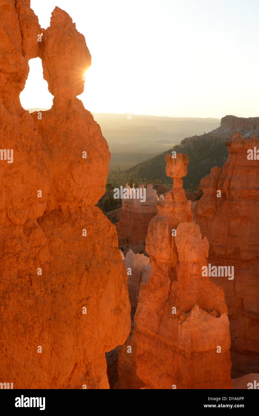 USA Amerika Vereinigte Staaten Utah Colorado Plateau südlichen Boulder Bryce Canyon rock formationen Felsen Nationalpark Thors Hammer, Stockfoto