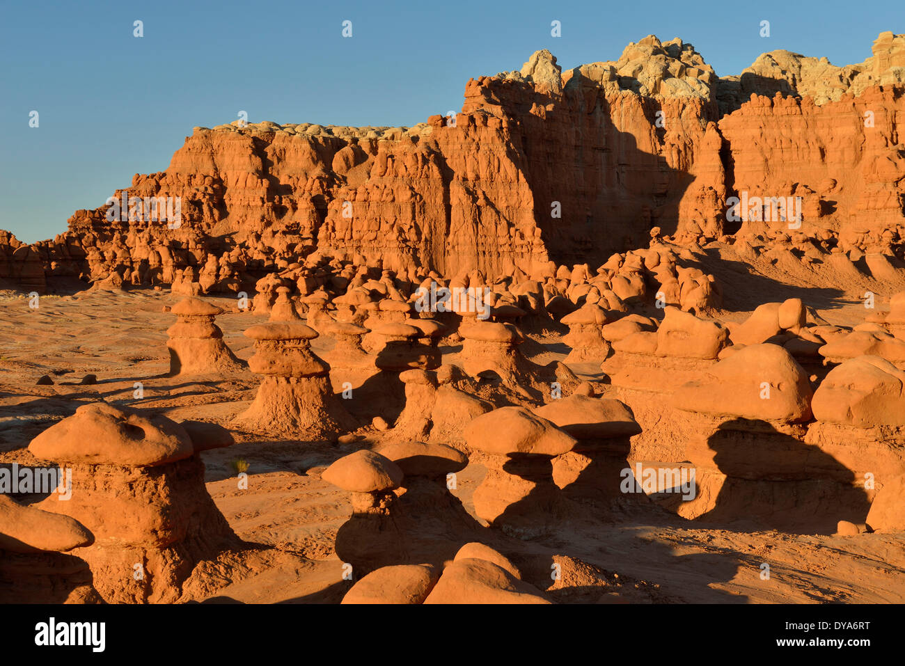 USA Amerika Vereinigte Staaten Utah Colorado Plateau südlichen Goblin Valley State Park Hoodoo San Rafael Reef rockt Panorama si Stockfoto