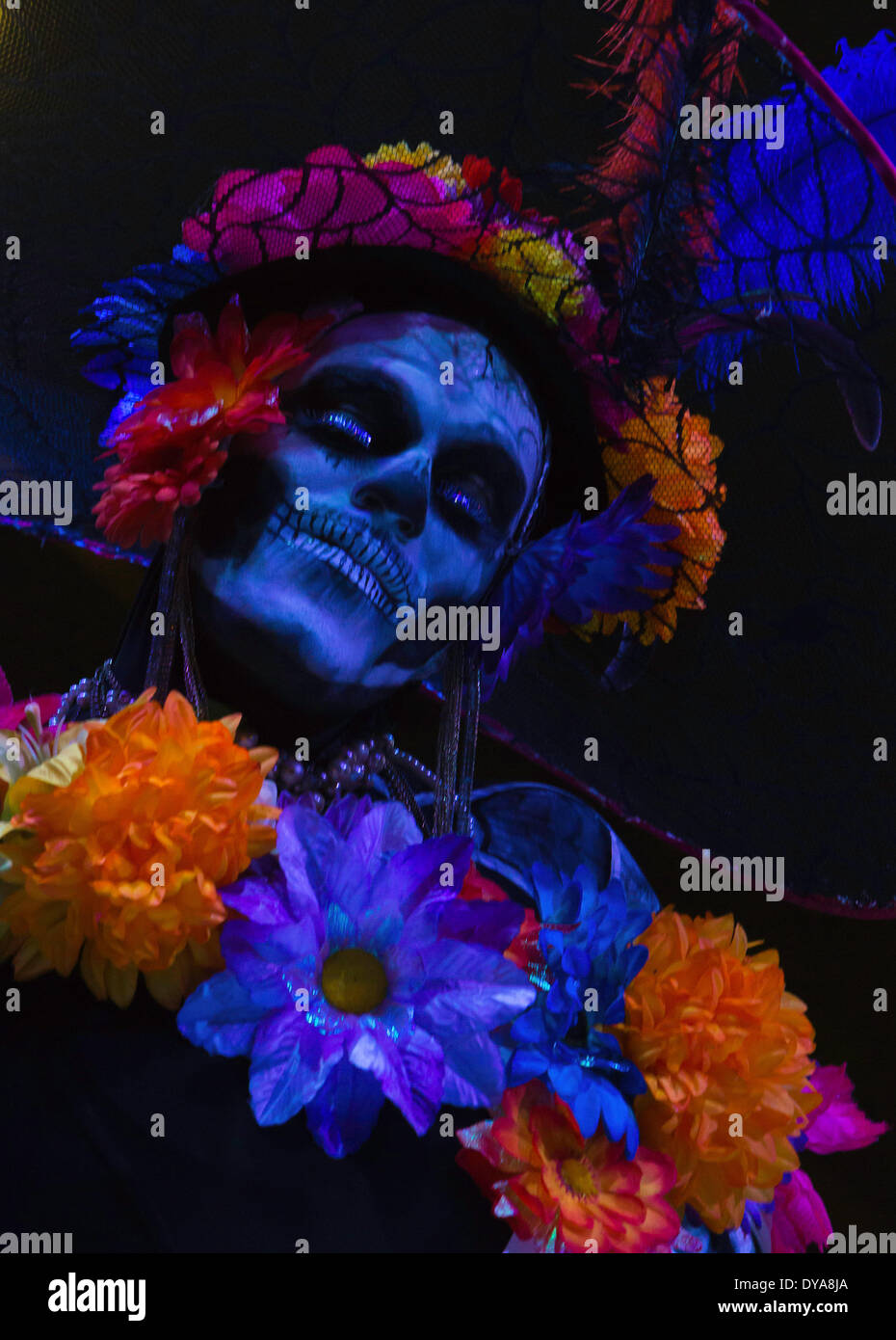 Tag der Toten Dia de Muertos La Paz Mexiko Mittelamerika Baja California Baja de Niederkalifornien Feier Modell bunt Stockfoto