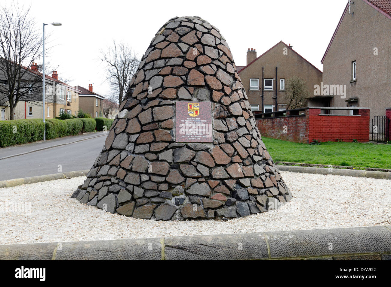 Denkmal für die Prinzessin Marjory Bruce die Mutter von Robert the Bruce, Renfrew Road, Paisley, Schottland, Großbritannien. Mehr Infos in der Beschreibung Stockfoto