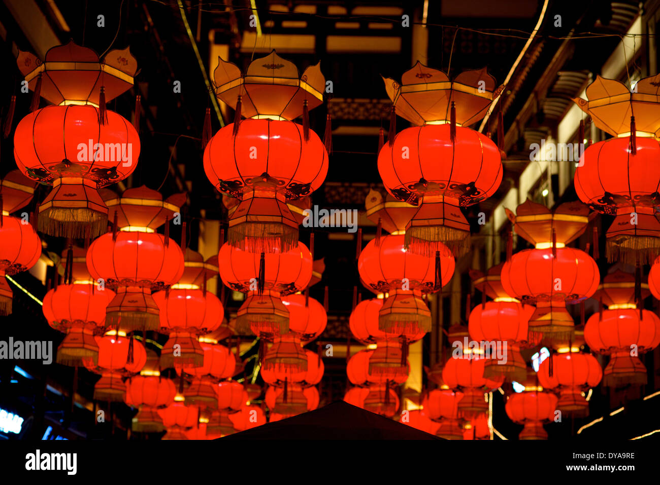 Chinesische rote Laterne zum Frühlingsfest feiern Stockfoto