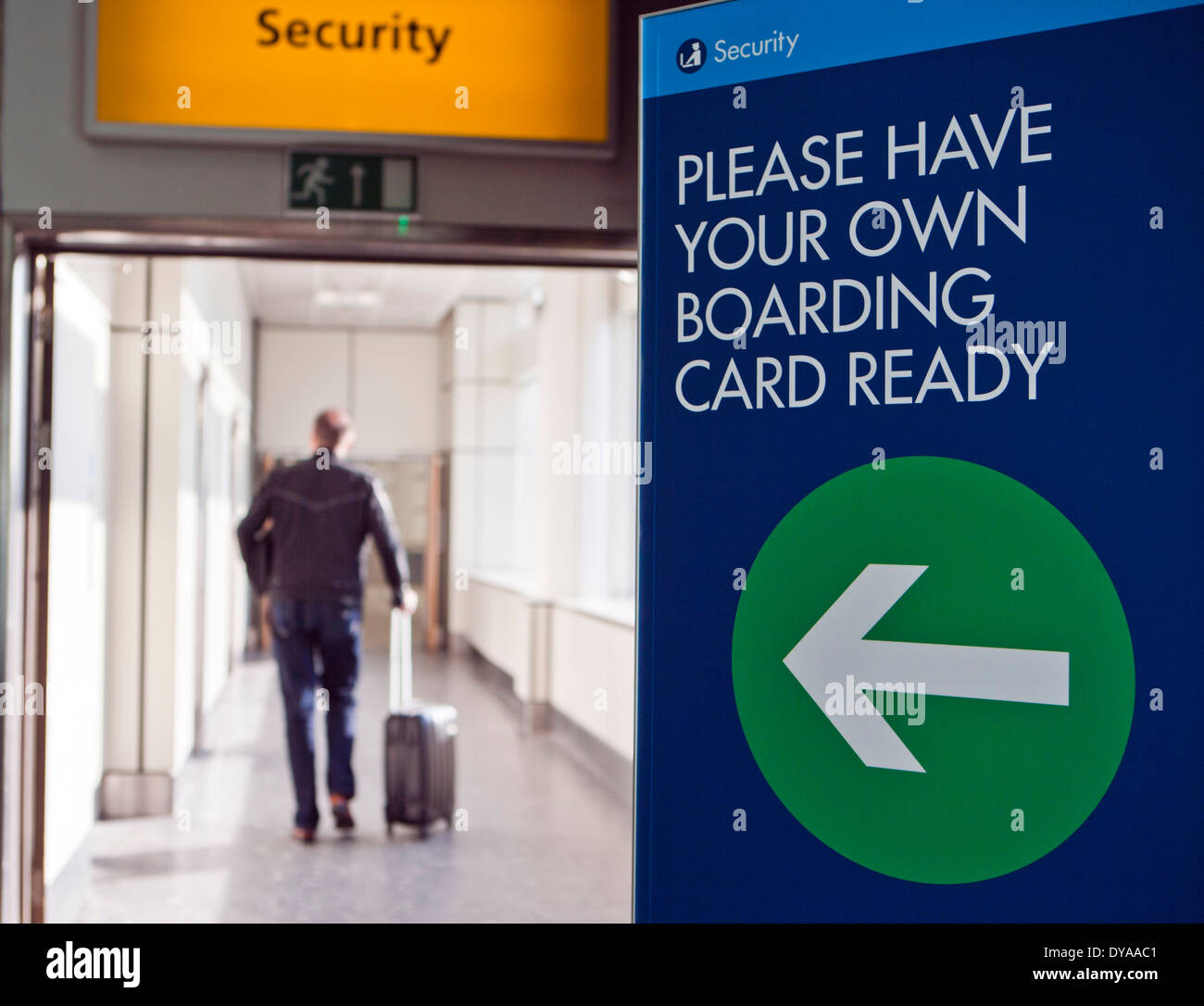 Eingabe der Sicherheitsbereich Glasgow International Airport Stockfoto