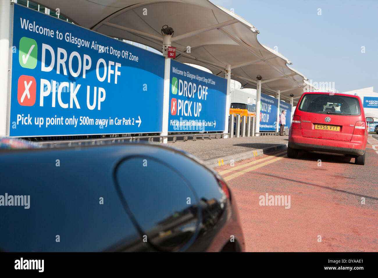 Flughafen Glasgow Flughafen Drop-off-zone Stockfoto