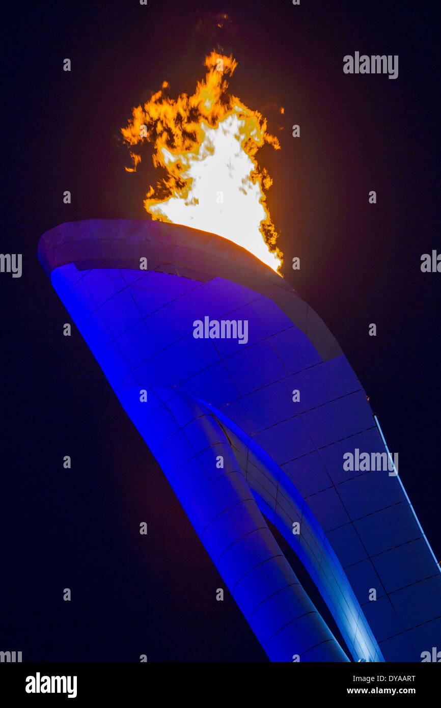 Olympische Fackel für die Olympischen Winterspiele Sotschi 2014 Stockfoto