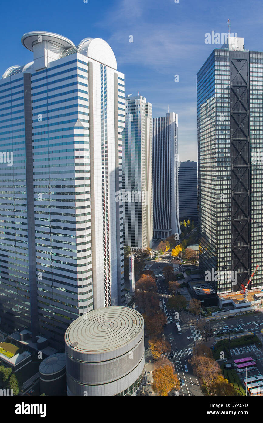 Japan, Asien, Tokio, Business, Stadt, Bezirk, Shinjuku, Wolkenkratzer, Bahnhof, groß, west, urban Stockfoto