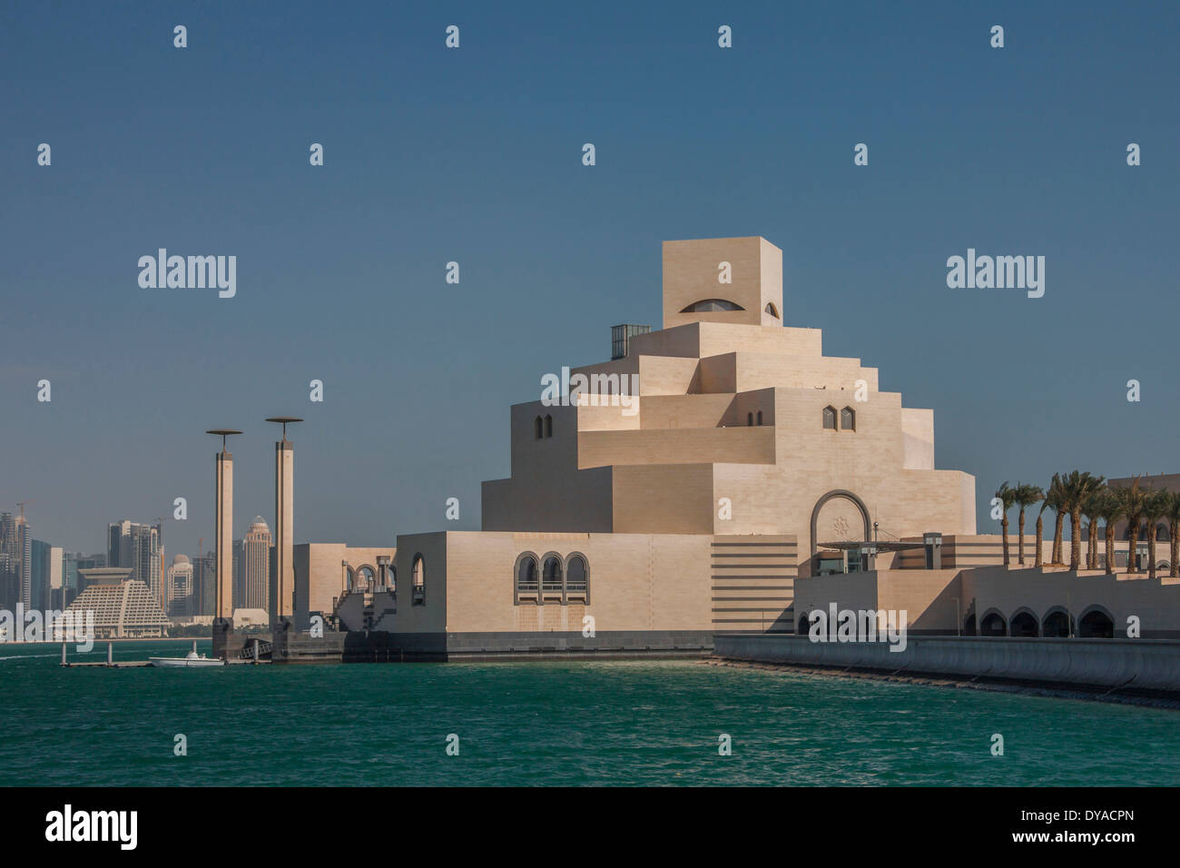 Doha, Katar, Nahost, Architektur, Kunst, Bucht, Stadt, Corniche, islamischen, Museum, Tourismus, Reisen, islamische Kunst, Stockfoto