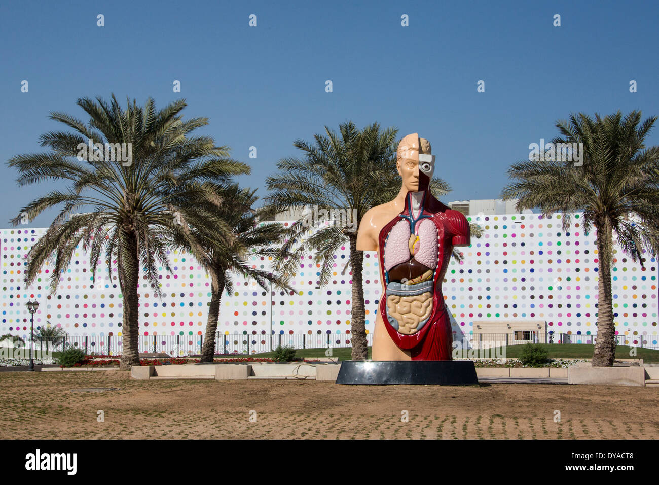 Doha, Katar, Nahost, Architektur, Kunst, Stadt, bunt, Museum, Orgelneubauten, Skulptur, touristische, Reise, menschlich, Körper Stockfoto