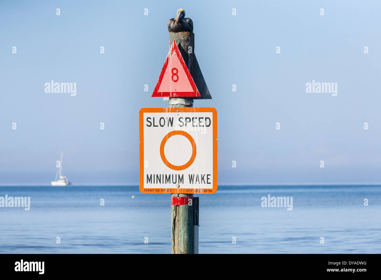 Fahrwassermarkierung, Charlotte Bay, FL, USA Stockfoto