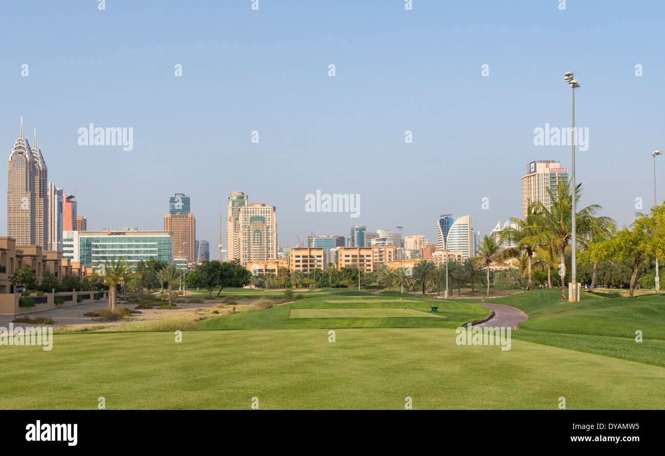 Bild vom Emirates Golf Club in Dubai, Vereinigte Arabische Emirate Stockfoto