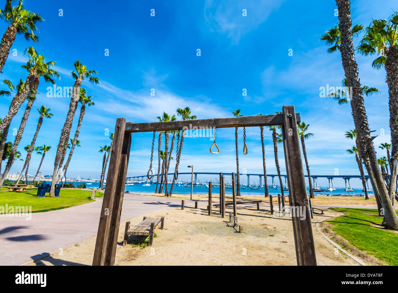 Coronado Dauerbrache Park. Trainieren Sie Station im Park. Coronado, Kalifornien, USA. Stockfoto