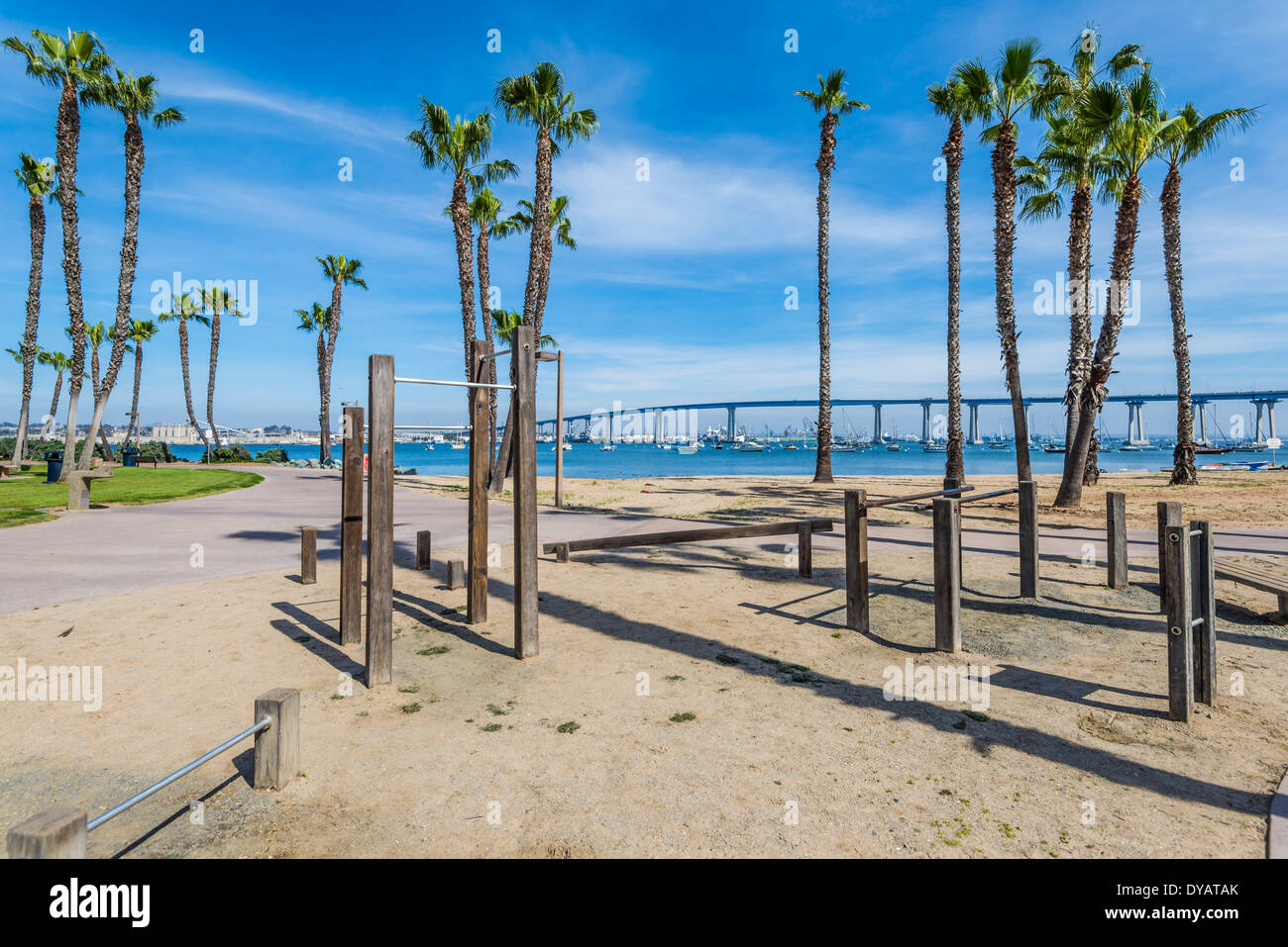 Coronado Dauerbrache Park. Trainieren Sie Station im Park. Coronado, Kalifornien, USA. Stockfoto