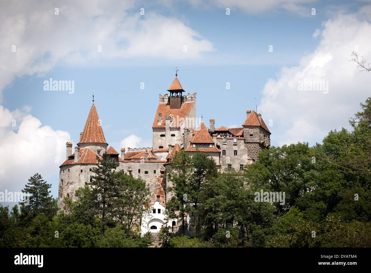 Vorderansicht des mittelalterlichen Schloss Bran, Walachei, Rumänien Stockfoto