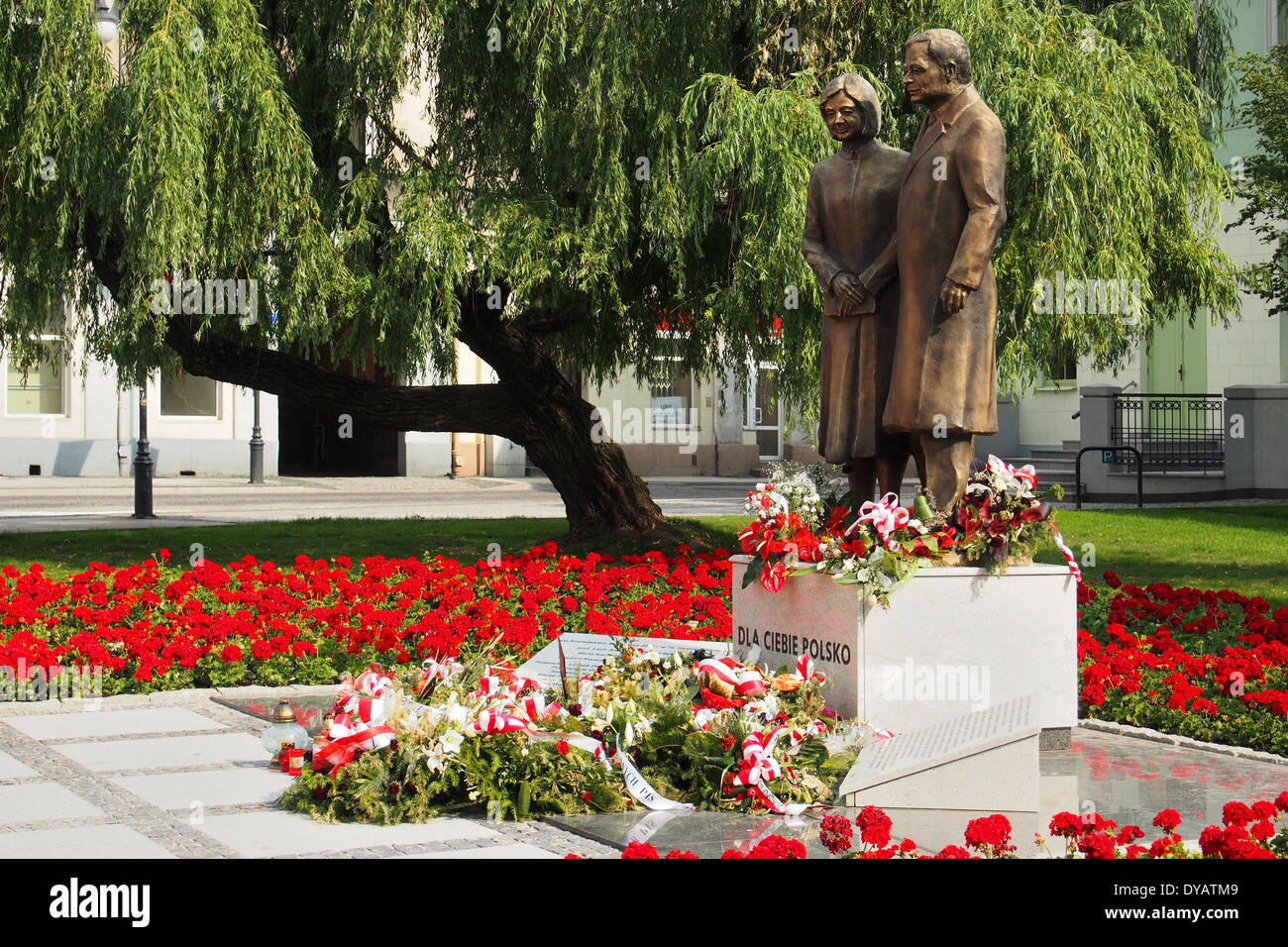 Lech und Maria Kaczynski Denkmal Stockfoto