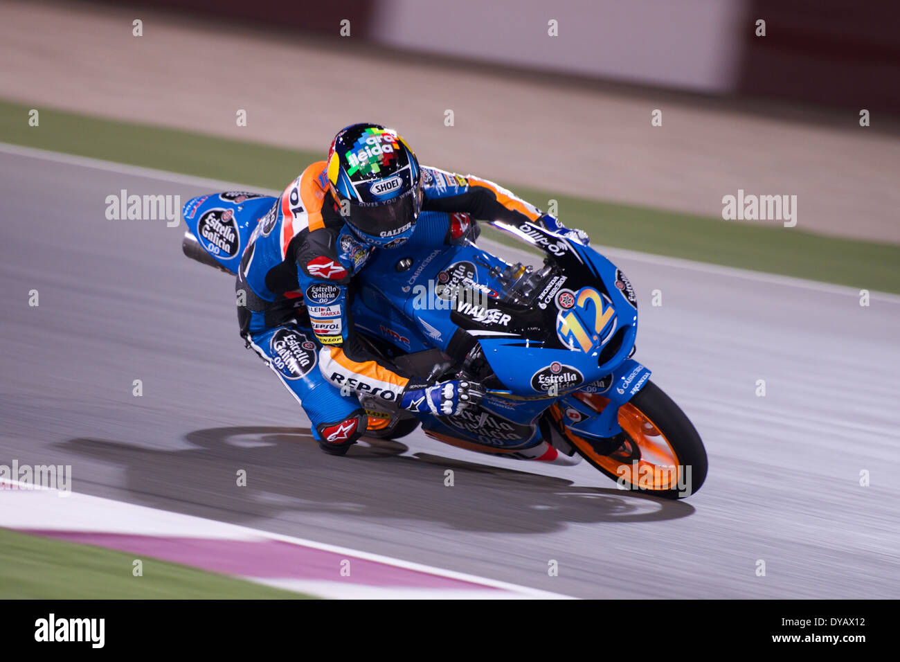 Losail International Circuit, Doha, Katar, 23. März 2014. Alex Marquez nimmt Wendung während der Moto3-Eröffnungsrennen Stockfoto