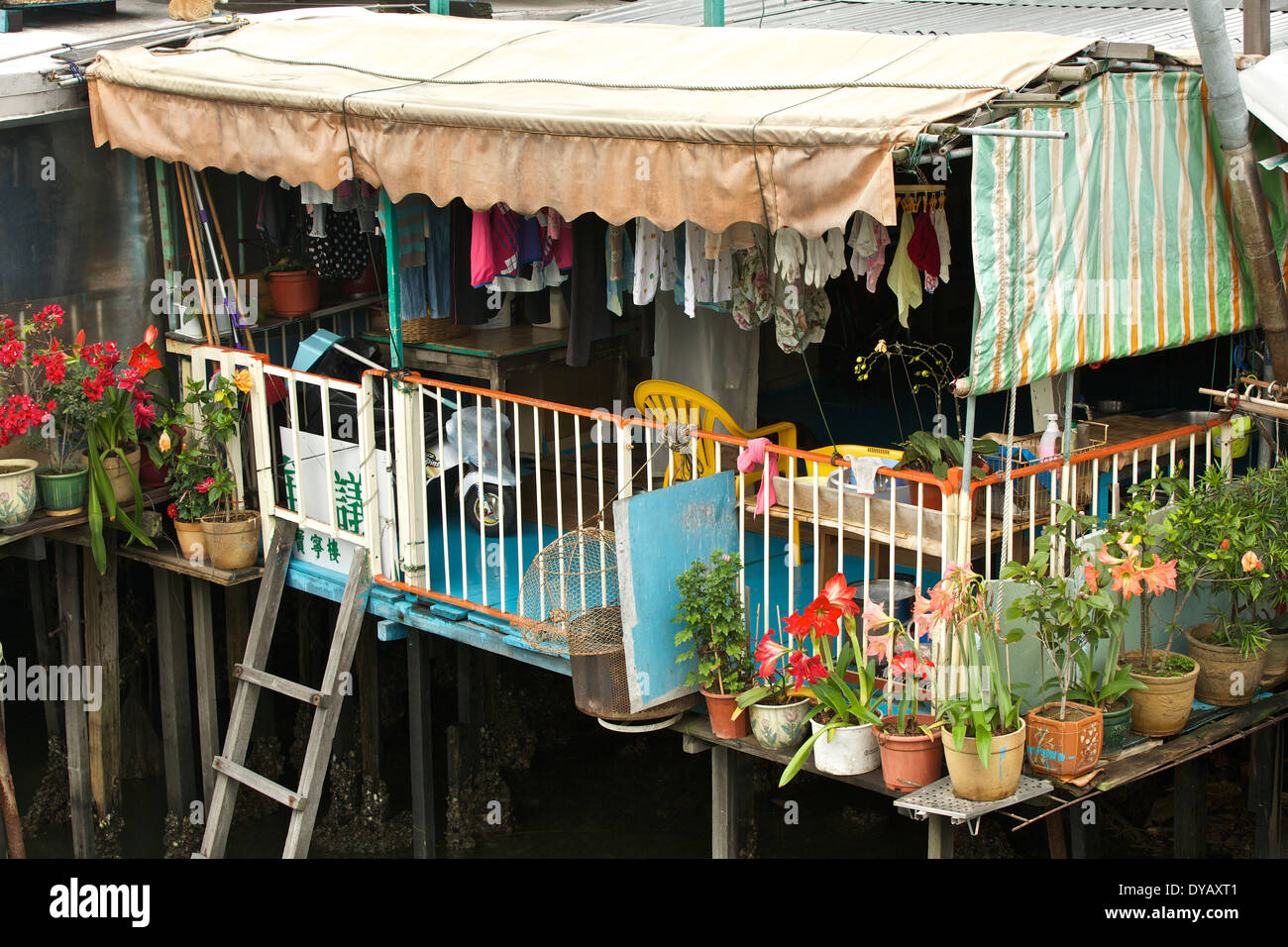 Tai O, historischen chinesischen Fischerdorf, Lantau Island, Hong Kong. Stockfoto