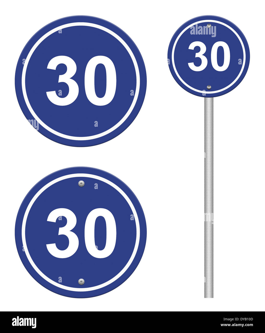 blauer Kreis-Verkehrszeichen Stockfoto