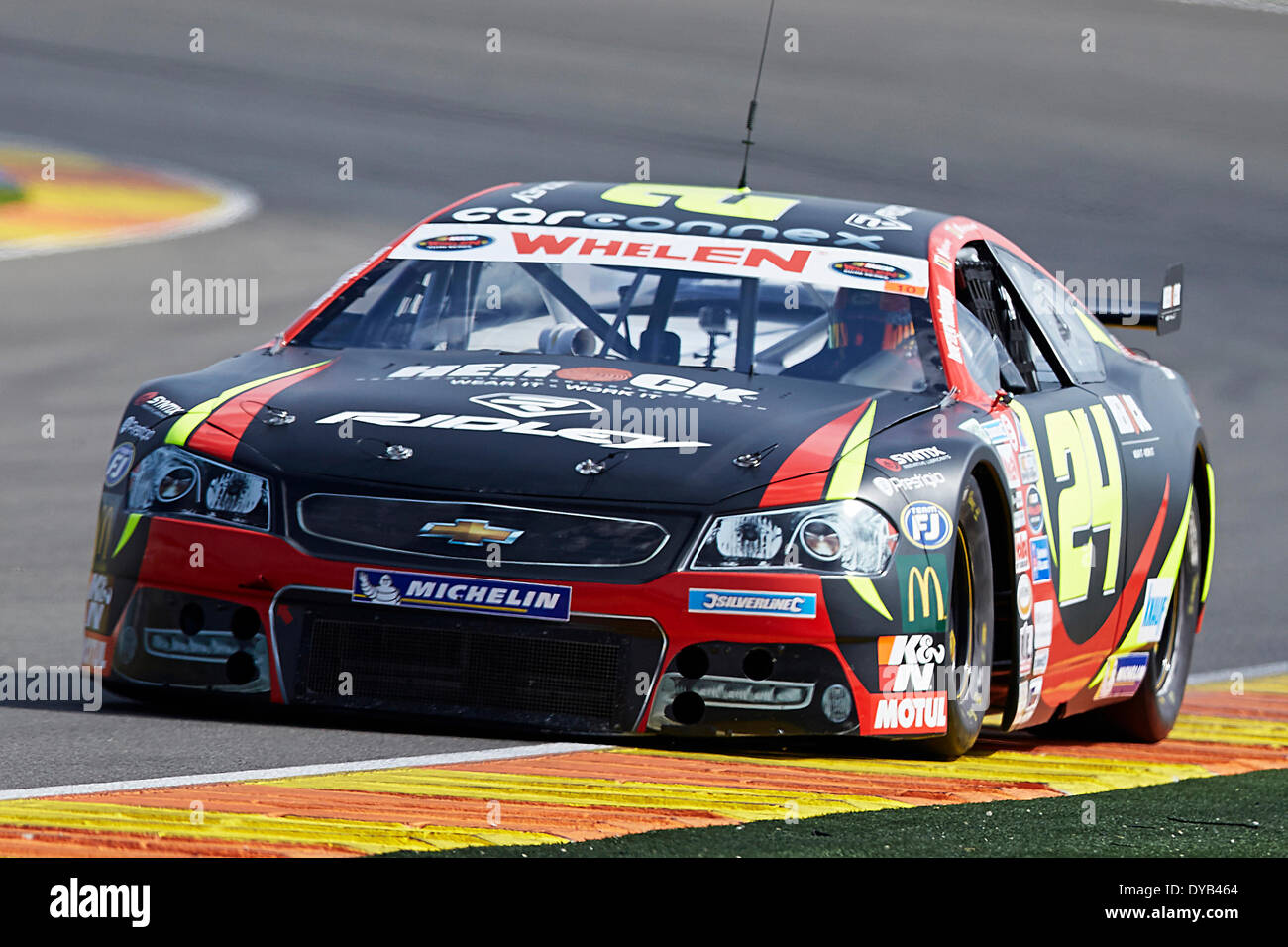Valencia, Spanien. 12. April 2014. Anthony Kumpen Belgiens in Aktion während des Trainings der Baureihe Nascar Whelen Euro am Circuit De La Comunitat Valenciana, Cheste, Valencia Credit: Action Plus Sport/Alamy Live News Stockfoto