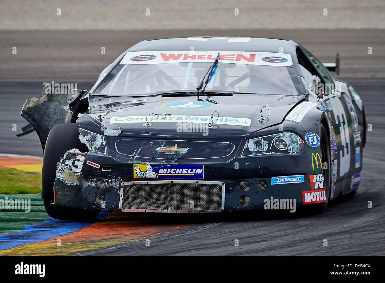 Valencia, Spanien. 12. April 2014. Nicolo Rocca in Aktion während der Nascar Whelen Euro Seriese Elit 2 am Circuit De La Comunitat Valenciana, Cheste, Valencia Credit: Action Plus Sport/Alamy Live News Stockfoto