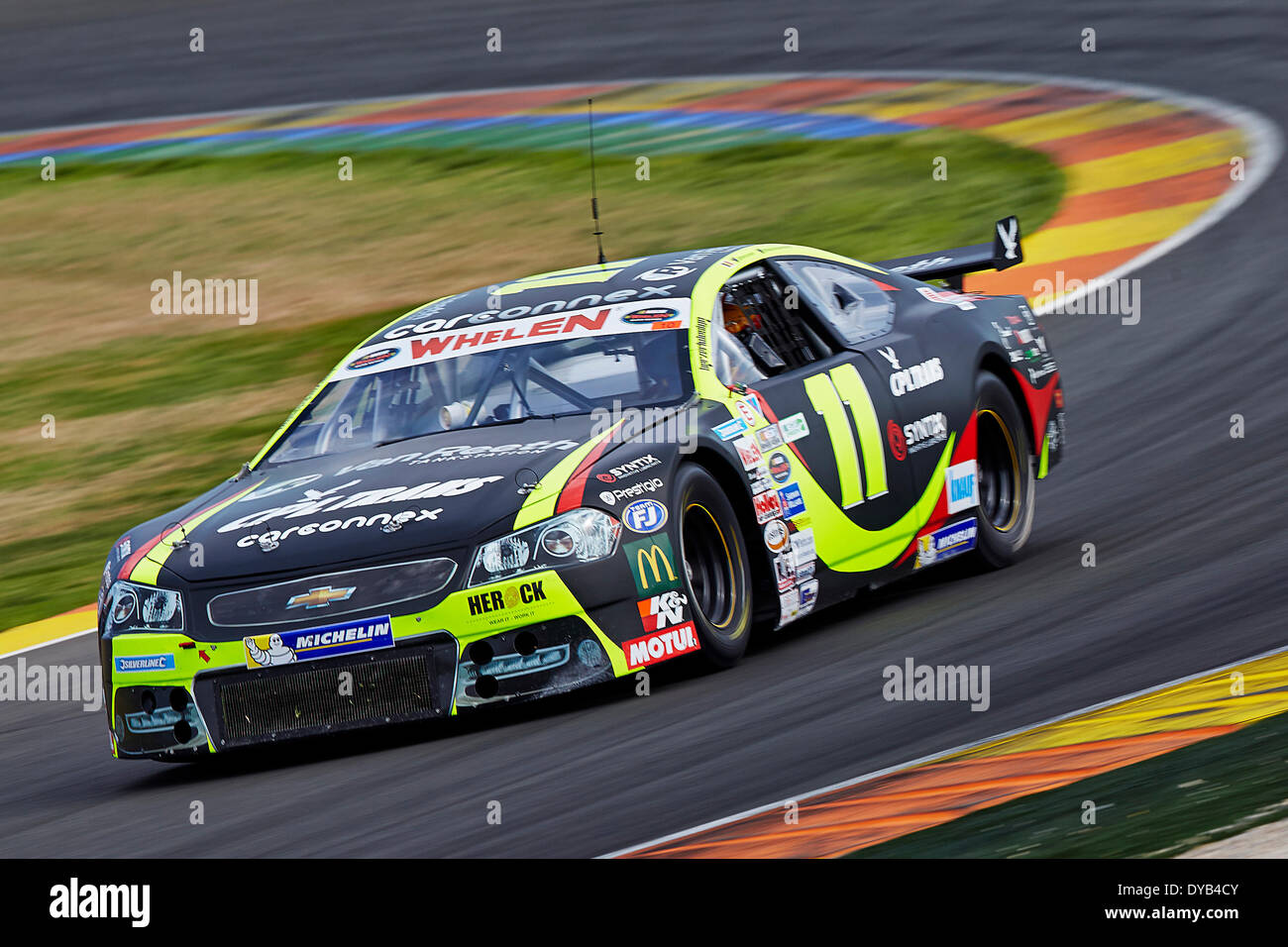 Valencia, Spanien. 12. April 2014. Neal Van Vaerenbergh in Aktion während der Nascar Whelen Euro Seriese Elit 2 am Circuit De La Comunitat Valenciana, Cheste, Valencia Credit: Action Plus Sport/Alamy Live News Stockfoto