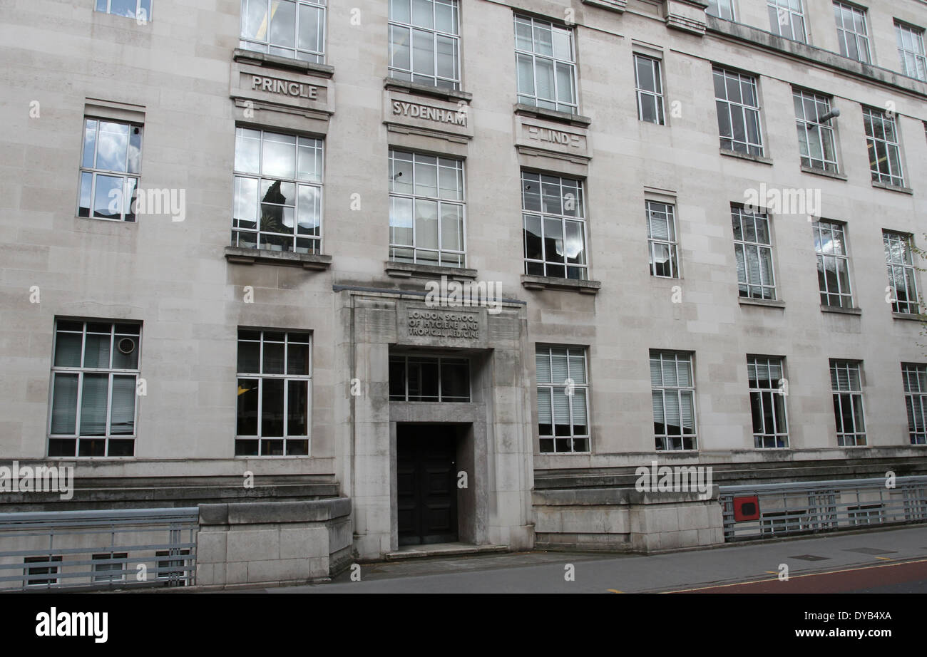 Außenseite der London School of Hygiene and Tropical Medicine UK April 2014 Stockfoto