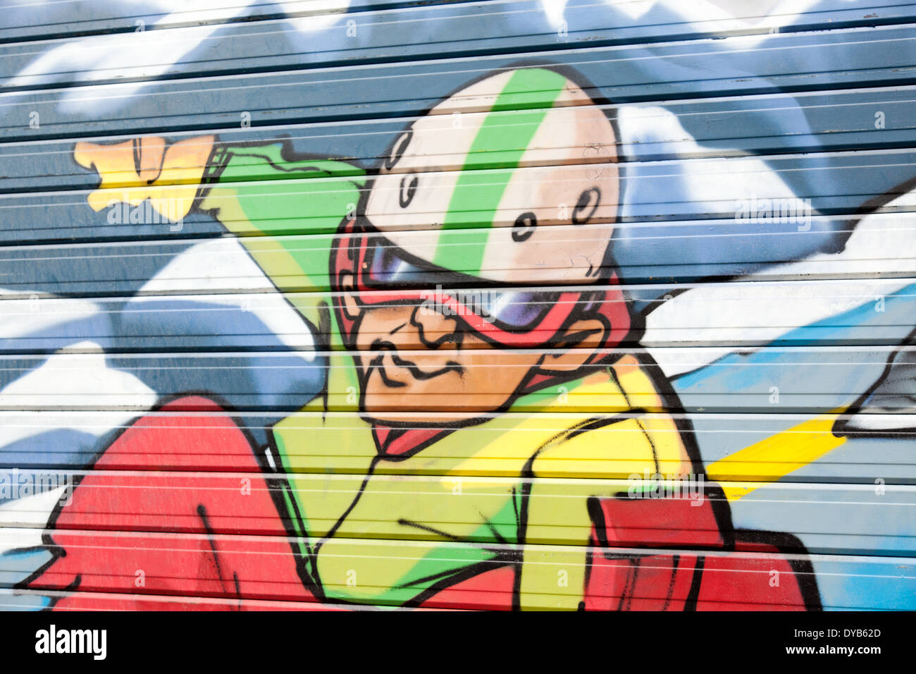 Snowboarder Graffiti Grenoble Frankreich Stockfoto