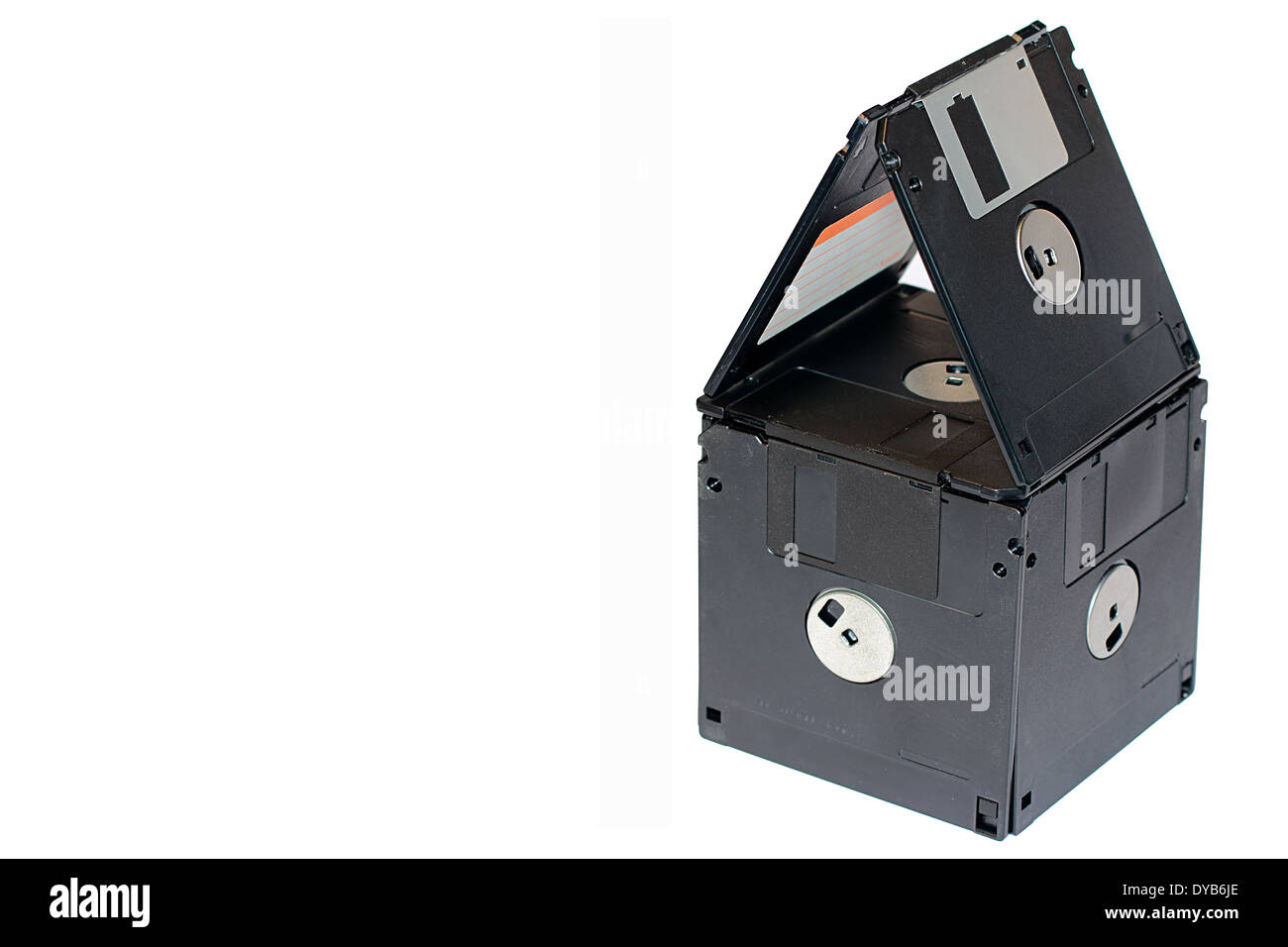 Hypothek Disketten isoliert mit textfreiraum auf der linken Seite Stockfoto